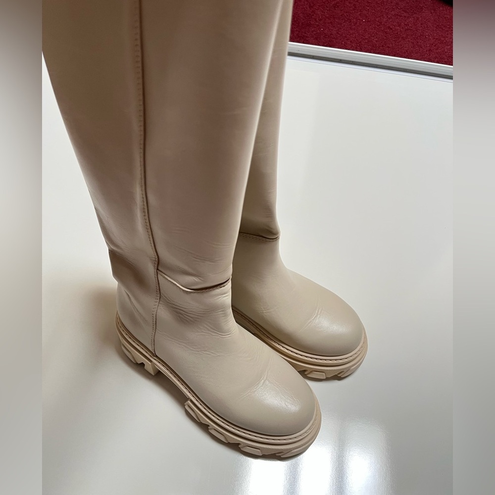 ALOHAS Katiuska Leather High Boots - Ivory